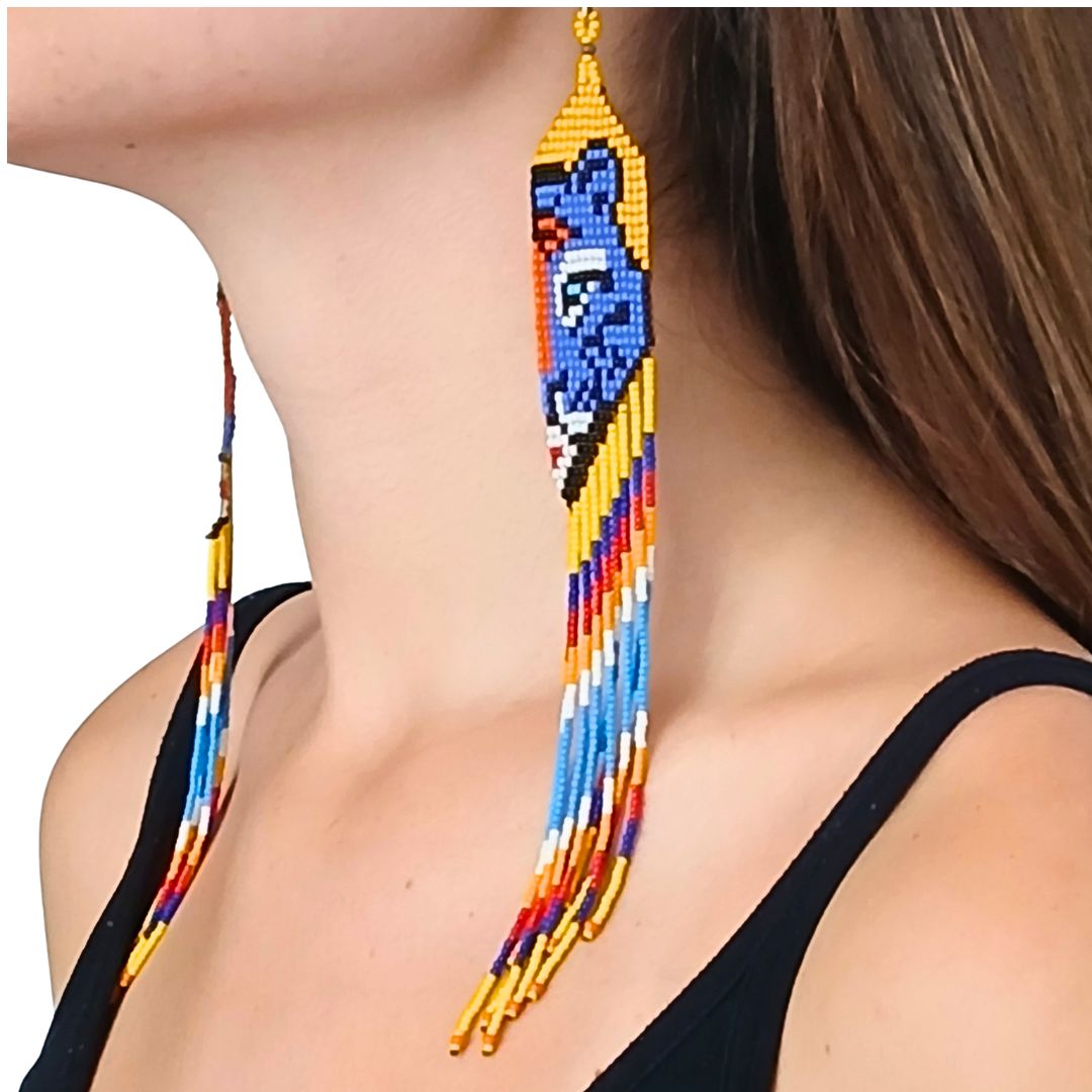 Brincos de Miçangas Onça Arte Indígina | Canela | 132109