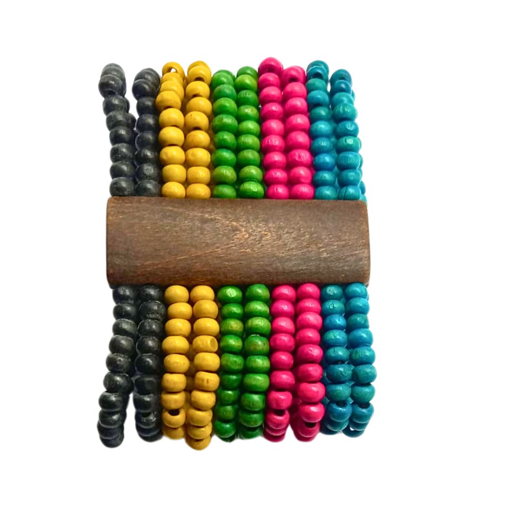 Pulseira Miçangas de Madeira Arte Indígena | 951