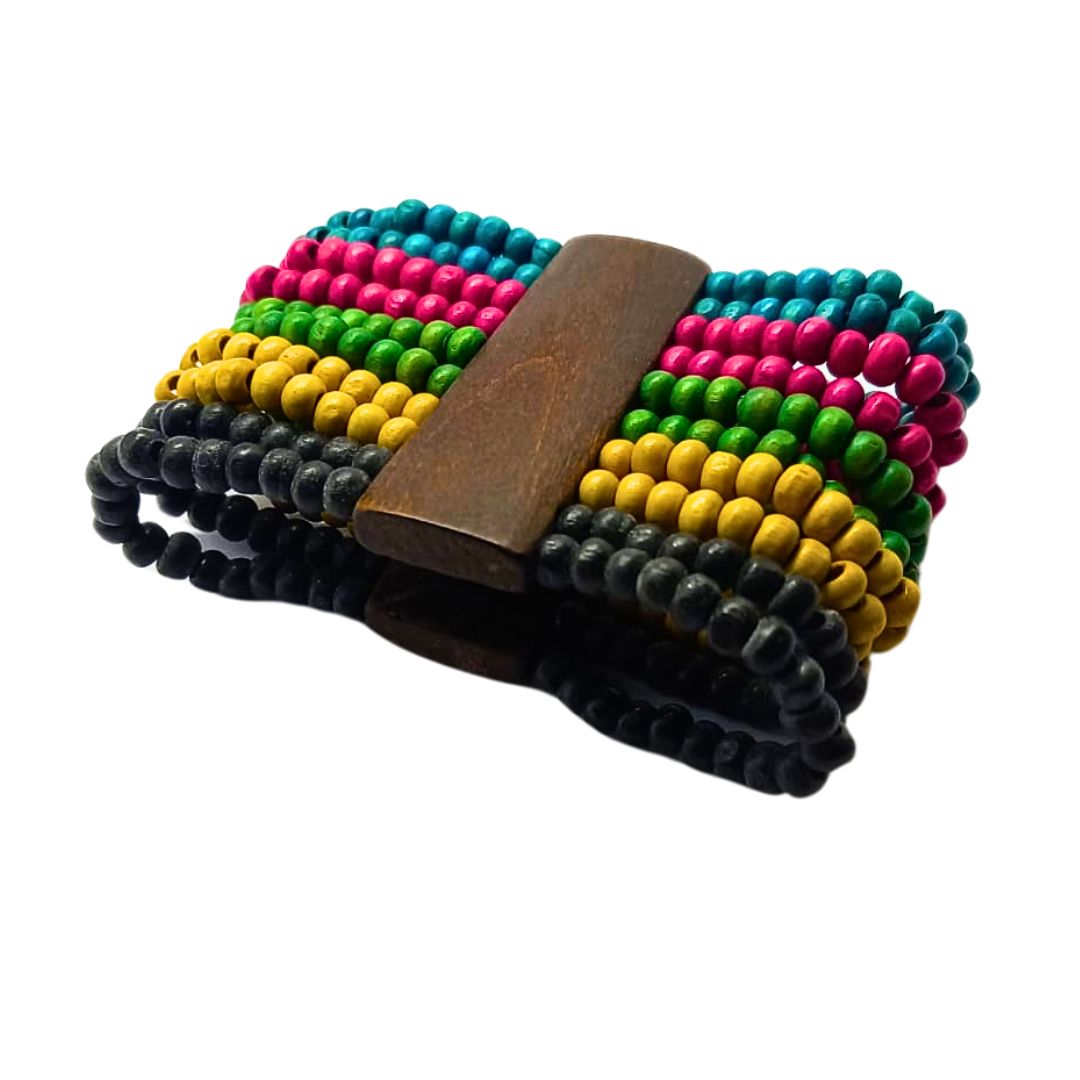 Pulseira Miçangas de Madeira Arte Indígena | 951