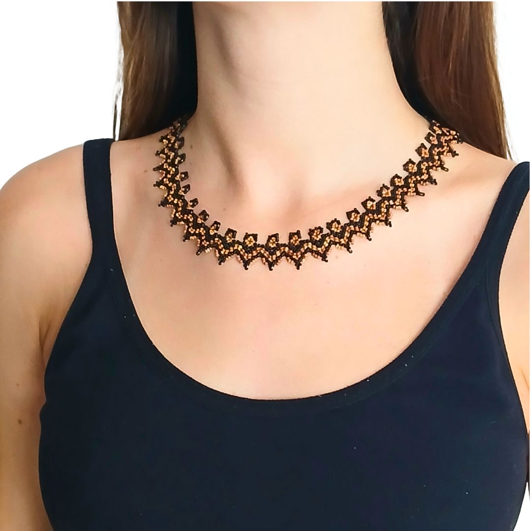 Kit colar, brincos e pulseira de Miçangas Arte Indígena | Waura | 1250