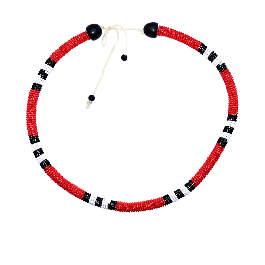 Colar de Miçangas Arte Indígena Coral | Waura | 1029