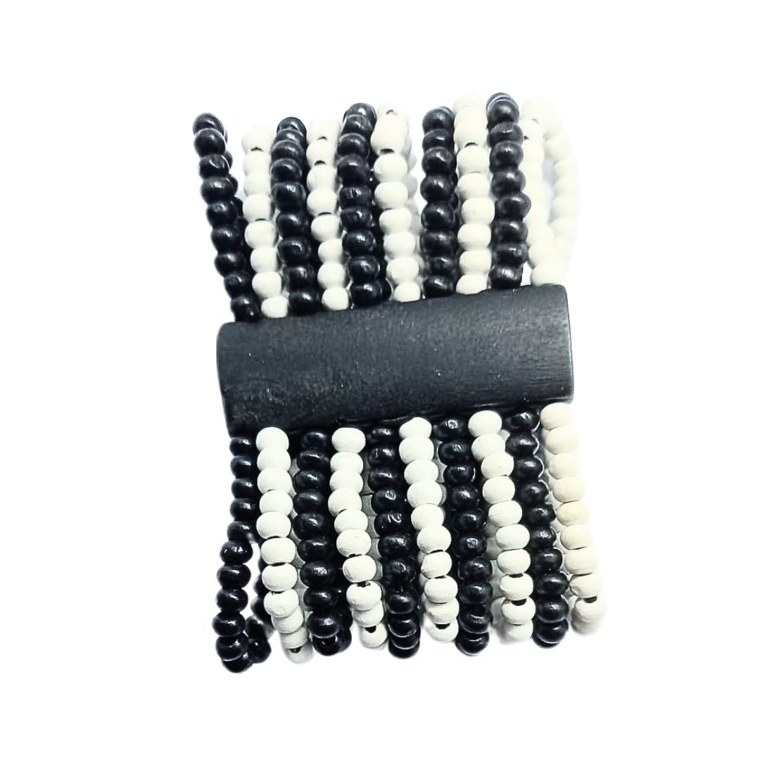 Pulseira Miçangas de Madeira - Arte Indígena Cod.130945