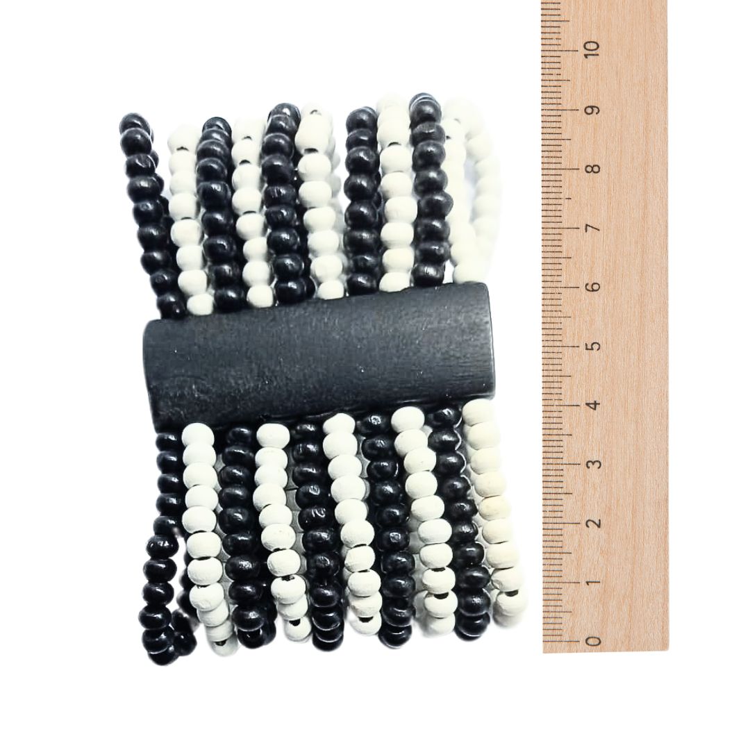 Pulseira Miçangas de Madeira - Arte Indígena Cod.130945