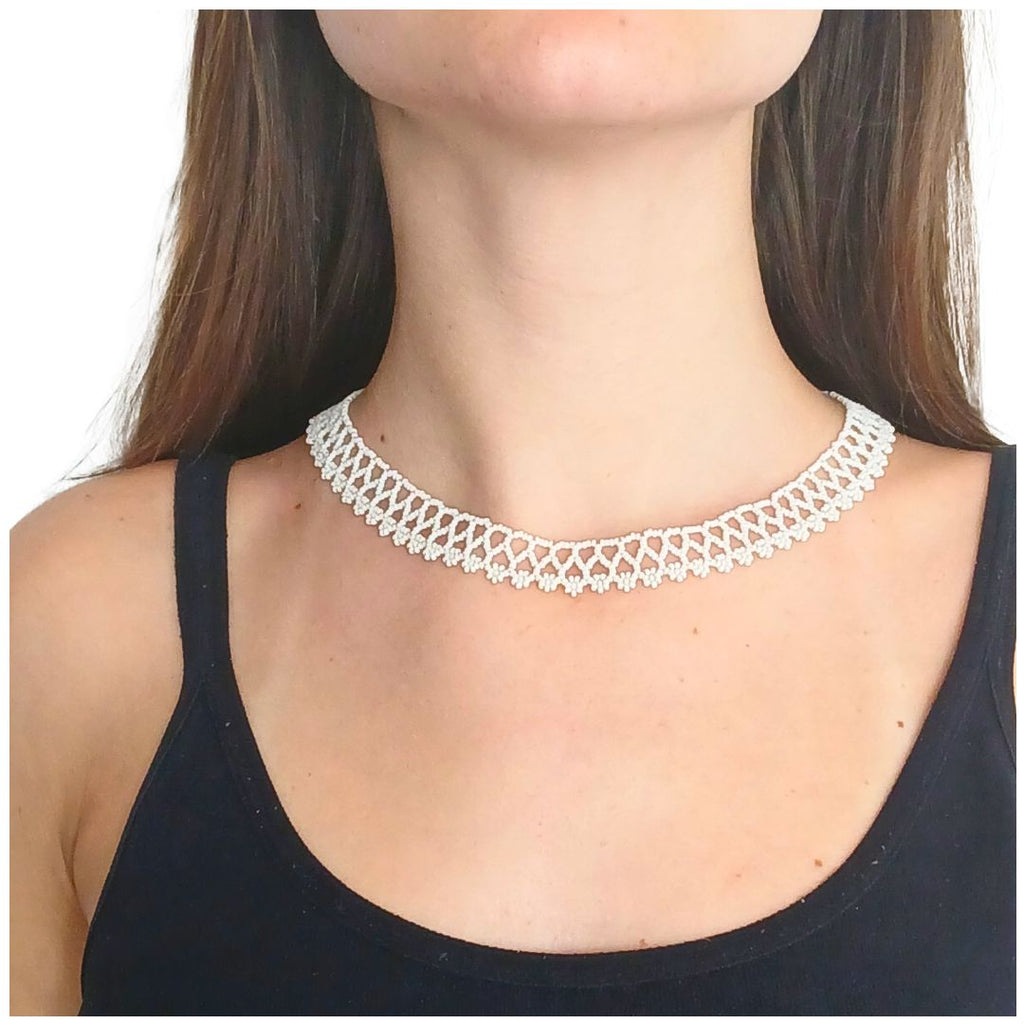 Colar de Miçangas Arte Indigena | Gargantilha | Waura | 1437