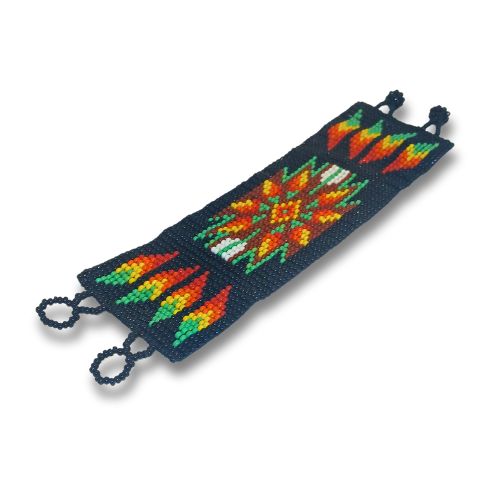Pulseira de Miçangas Arte Indígena Elástica | Fulni-O | 1305
