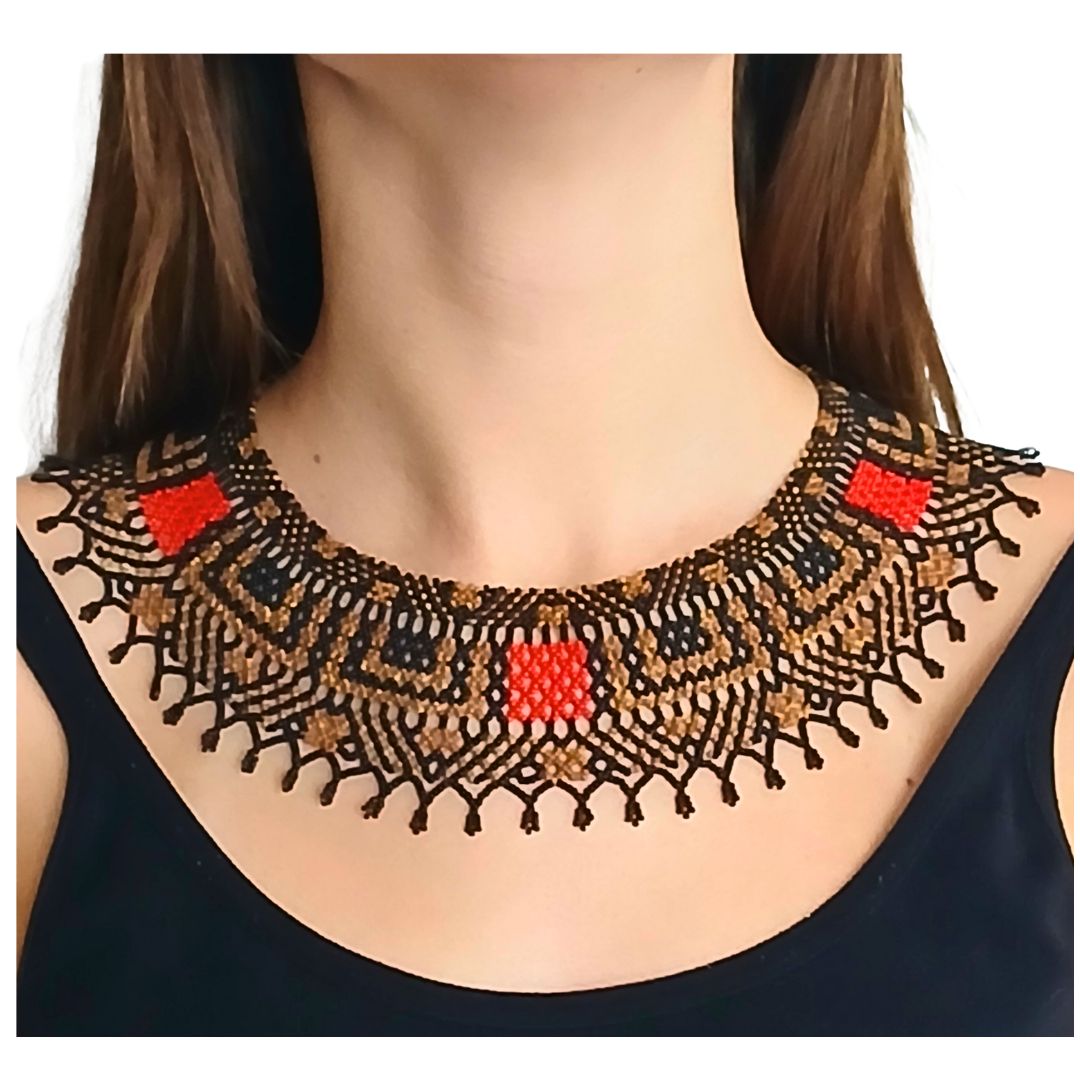 Colar de Miçangas Arte Indígena Rainha |Waura| 9156