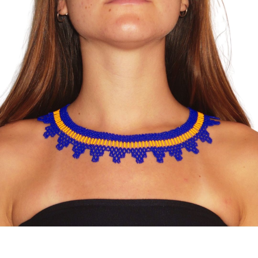 Colar de Miçangas Arte Indigena  Rainha |Waura| 1427