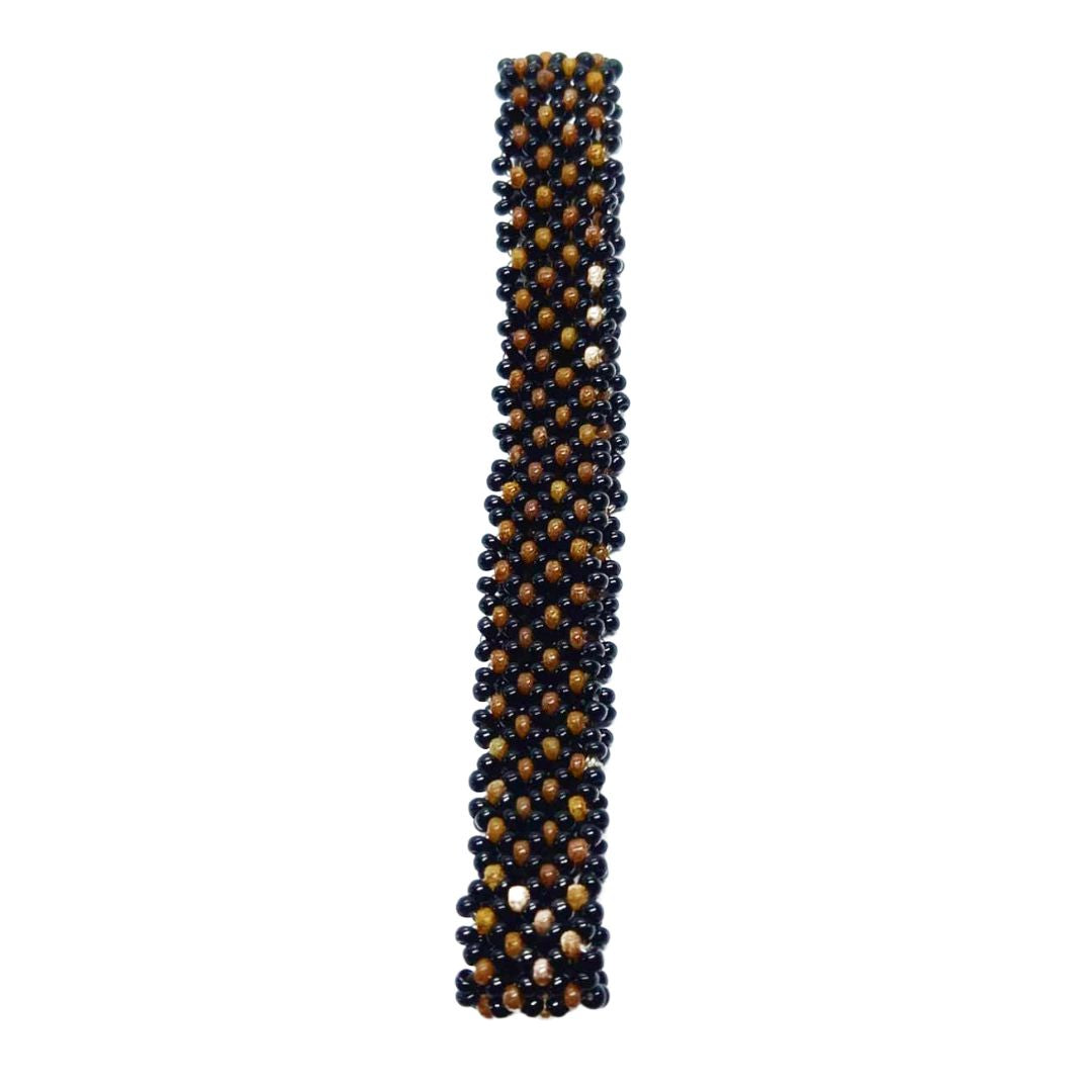 Pulseira de Miçangas Arte Indígena Fina | Waura | 12570 - Preto