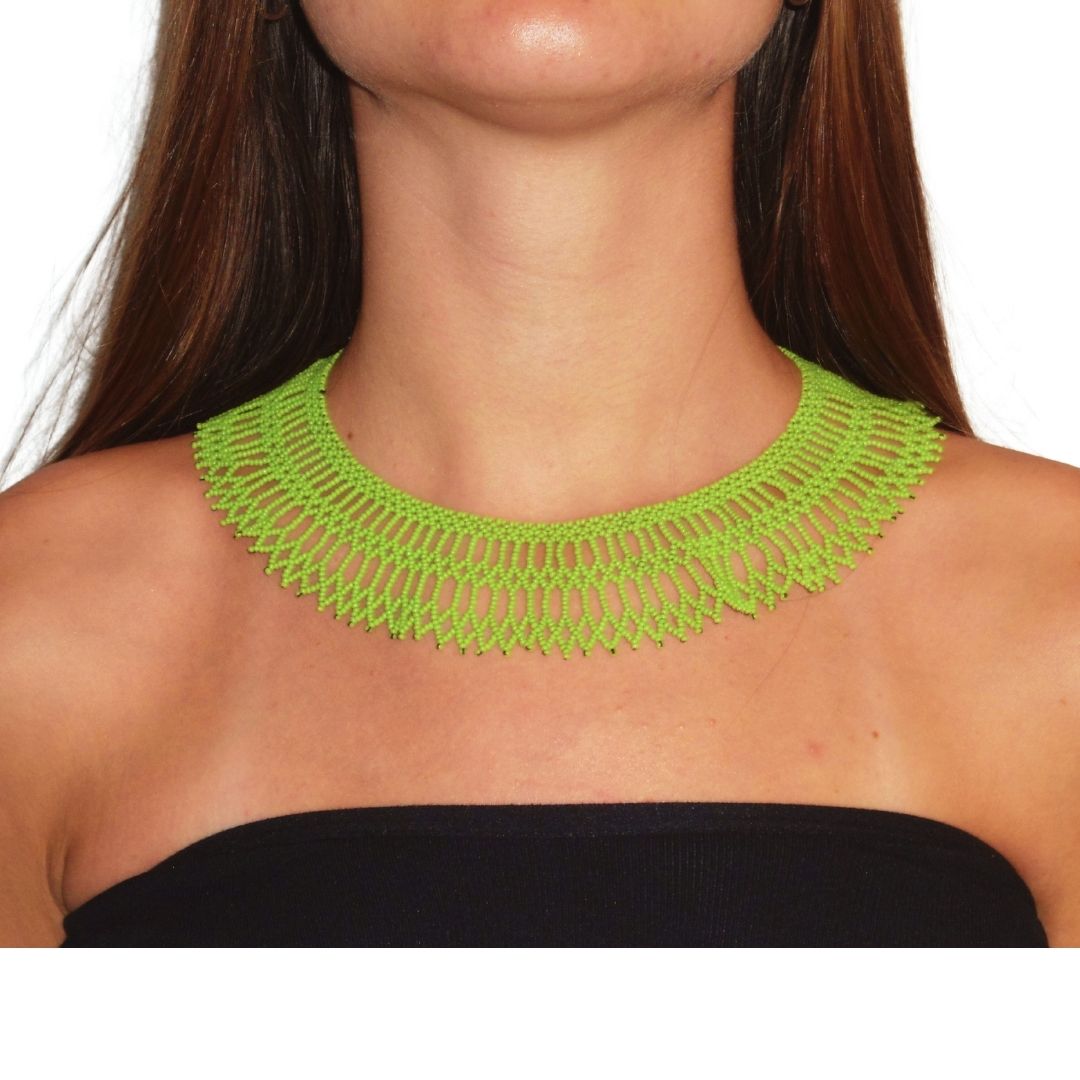 Colar de Miçangas Arte Indigena  Rainha |Waura| 1431