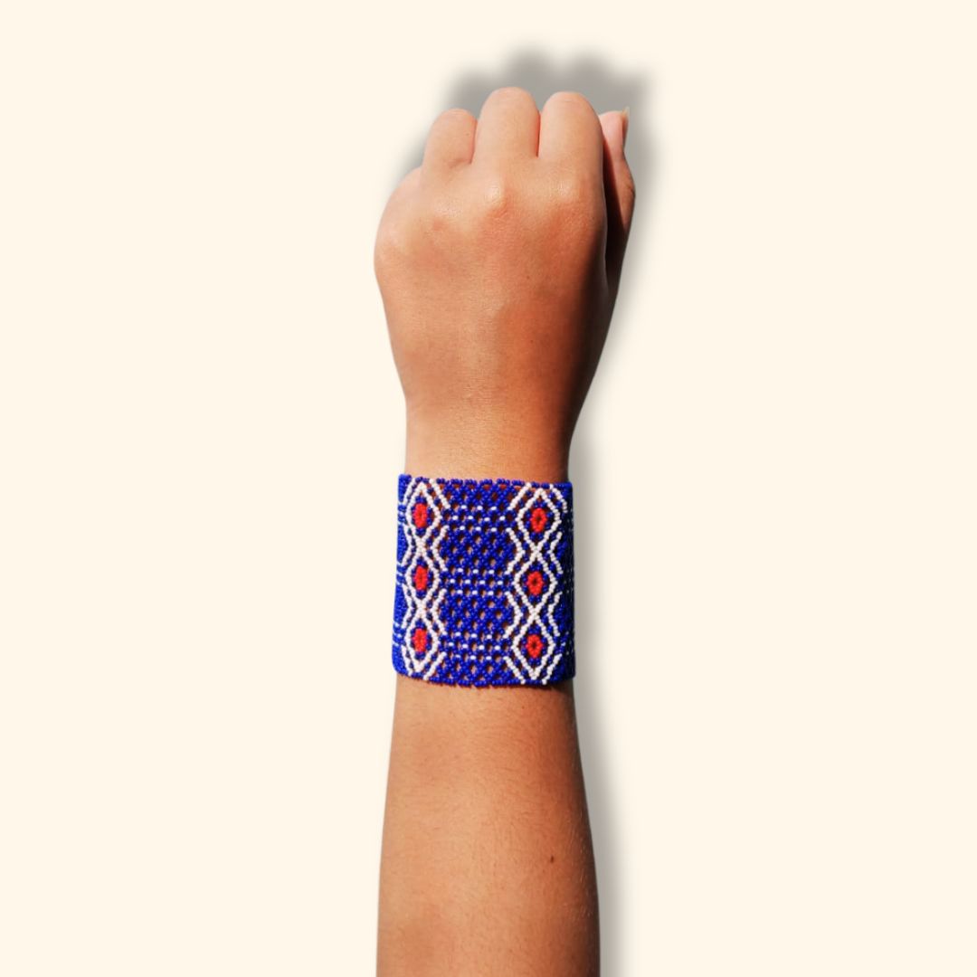 Pulseira de Miçangas Arte Indígena Elástica | Waura | 953