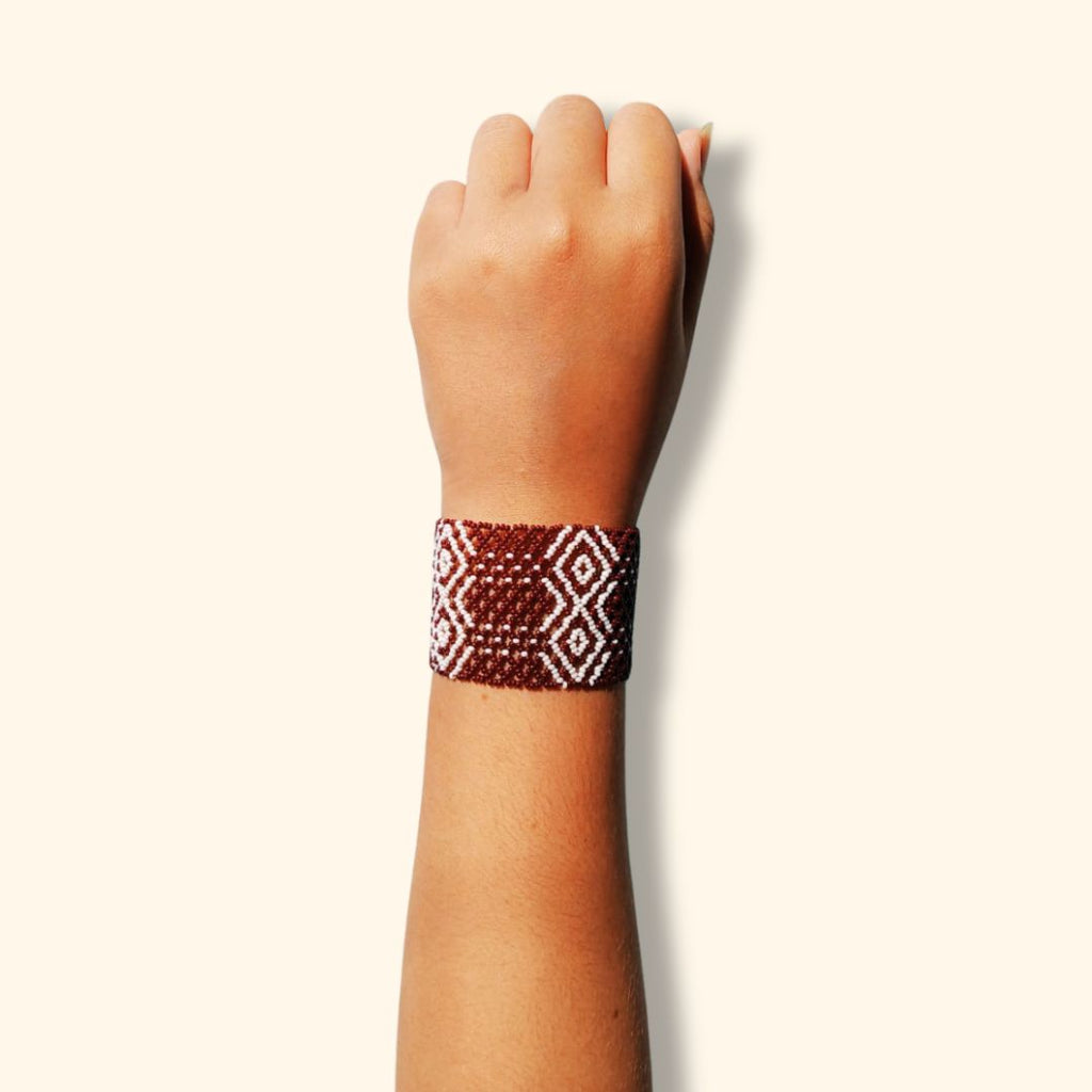 Pulseira de Miçangas Arte Indígena Elástica |Waura| 1211