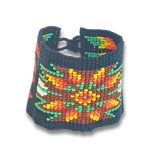 Pulseira de Miçangas Arte Indígena Elástica | Fulni-O | 1305