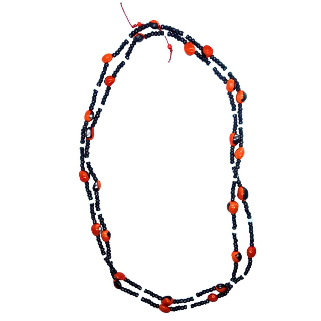 Colar olho de Cabra e Miçangas Branco | Arte Indígena | 1079