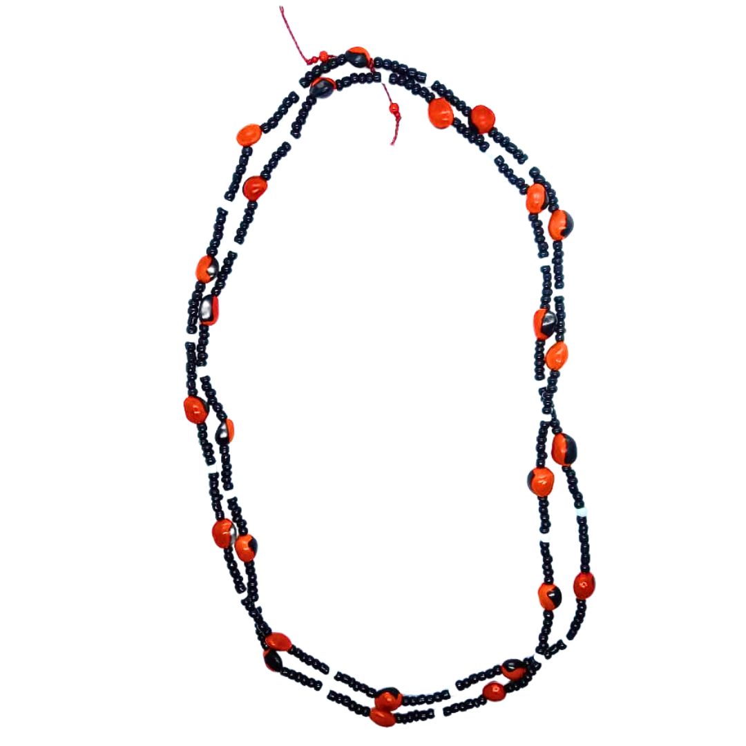 Colar olho de Cabra e Miçangas Branco | Arte Indígena | 1079