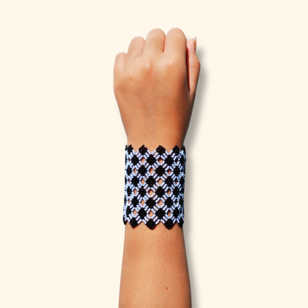 Pulseira de Miçangas Arte Indígena Elástica |Waura| 1387