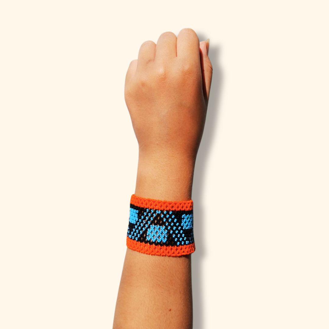 Pulseira de Miçangas Arte Indígena Elástica |Waura| 1209