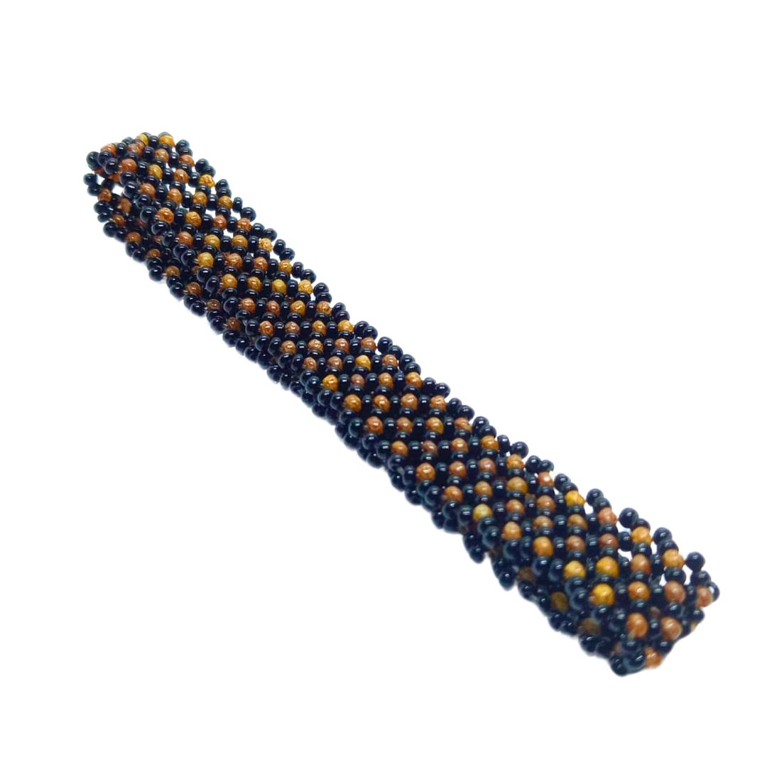 Pulseira de Miçangas Arte Indígena Fina | Waura | 12570 - Preto