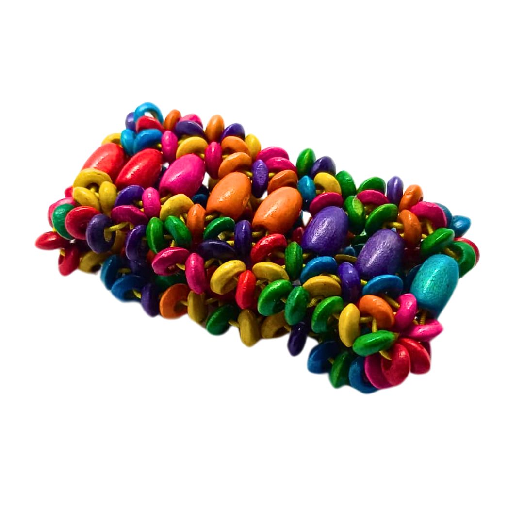 Pulseira Miçangas de Madeira - Arte Indígena Cod.130947