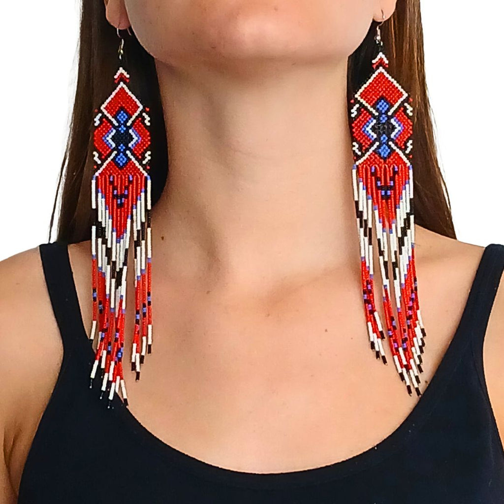 Brincos de Miçangas Onça Arte Indígina | Canela | 132108