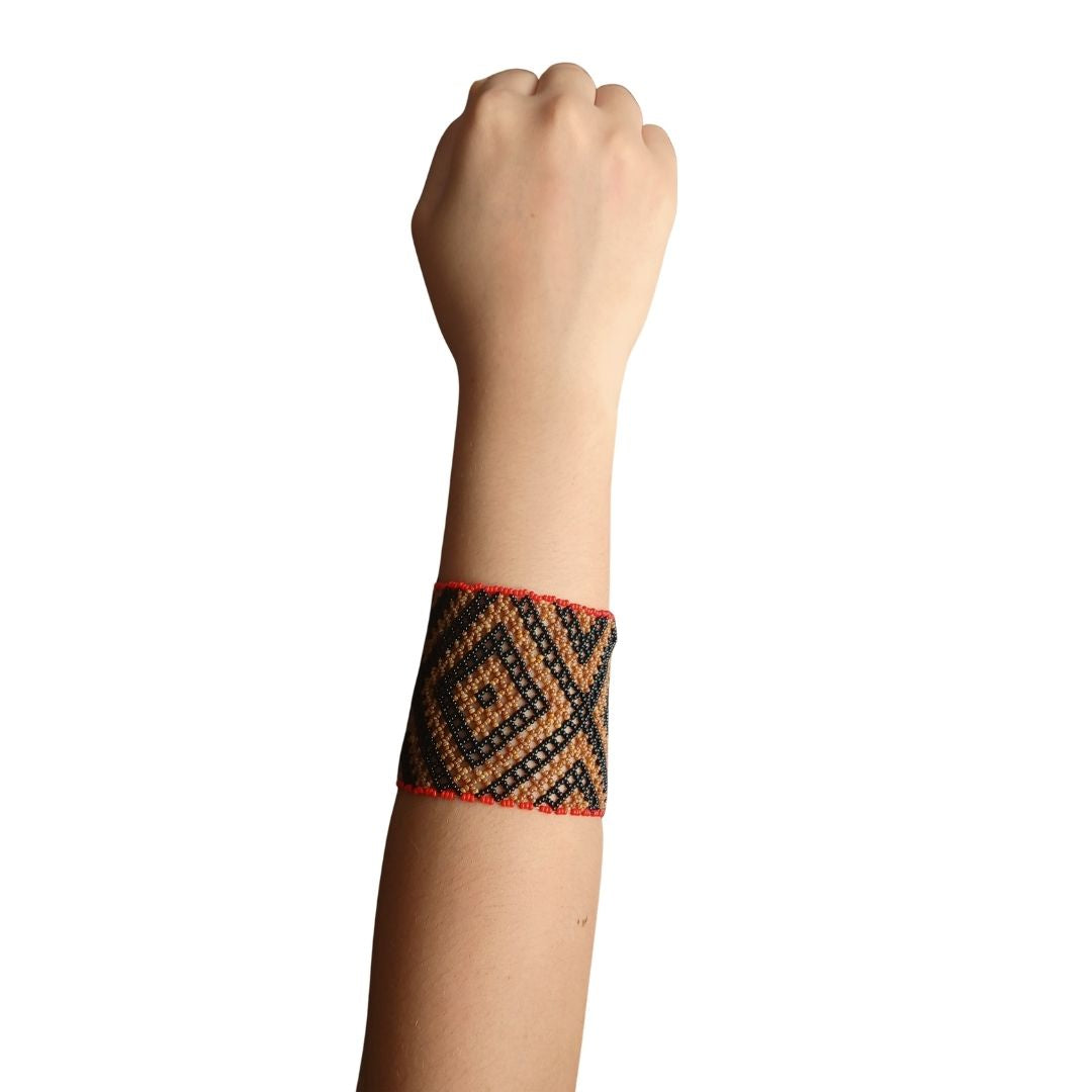 Pulseira De Miçangas Arte Indígena Elástica | Waura | 999
