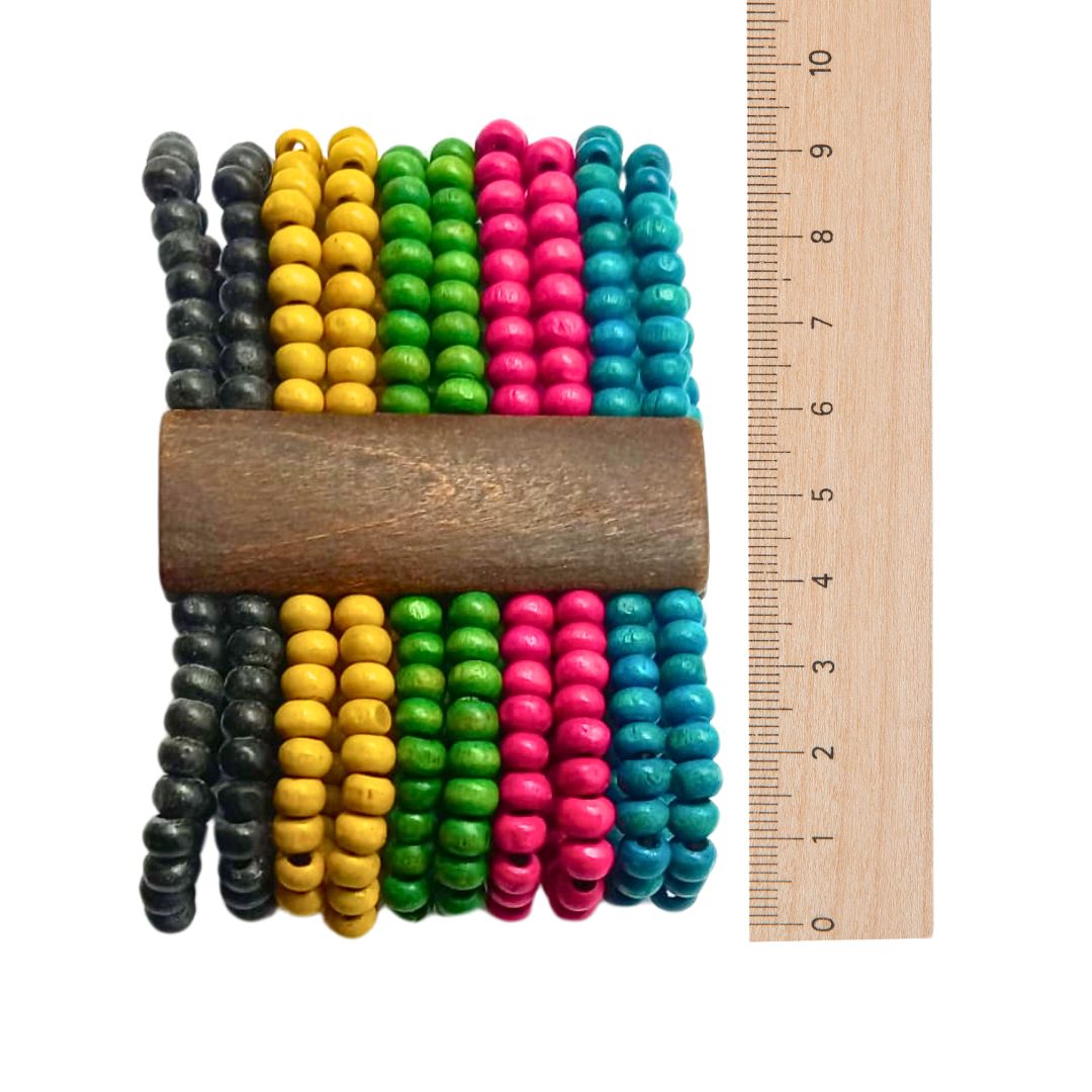 Pulseira Miçangas de Madeira Arte Indígena | 951