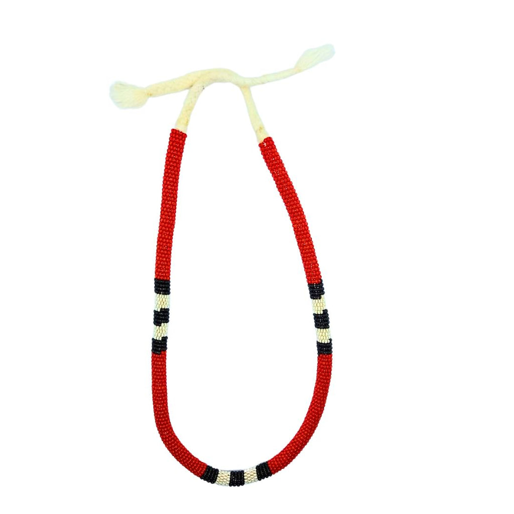 Colar de Miçangas Arte Indígena Coral | Kaxinawa | 703