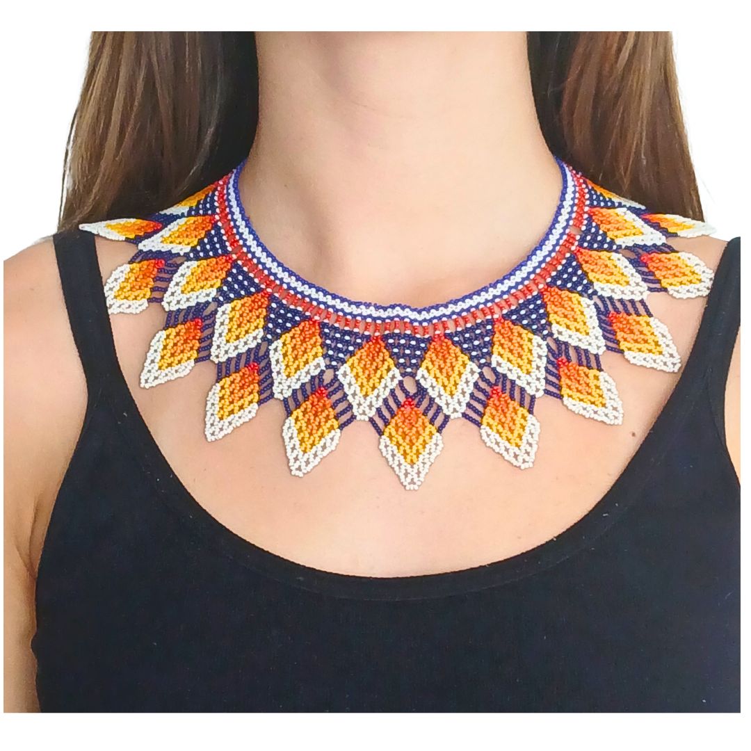 Colar de Miçangas Arte Indígena Rainha |Waura| 913