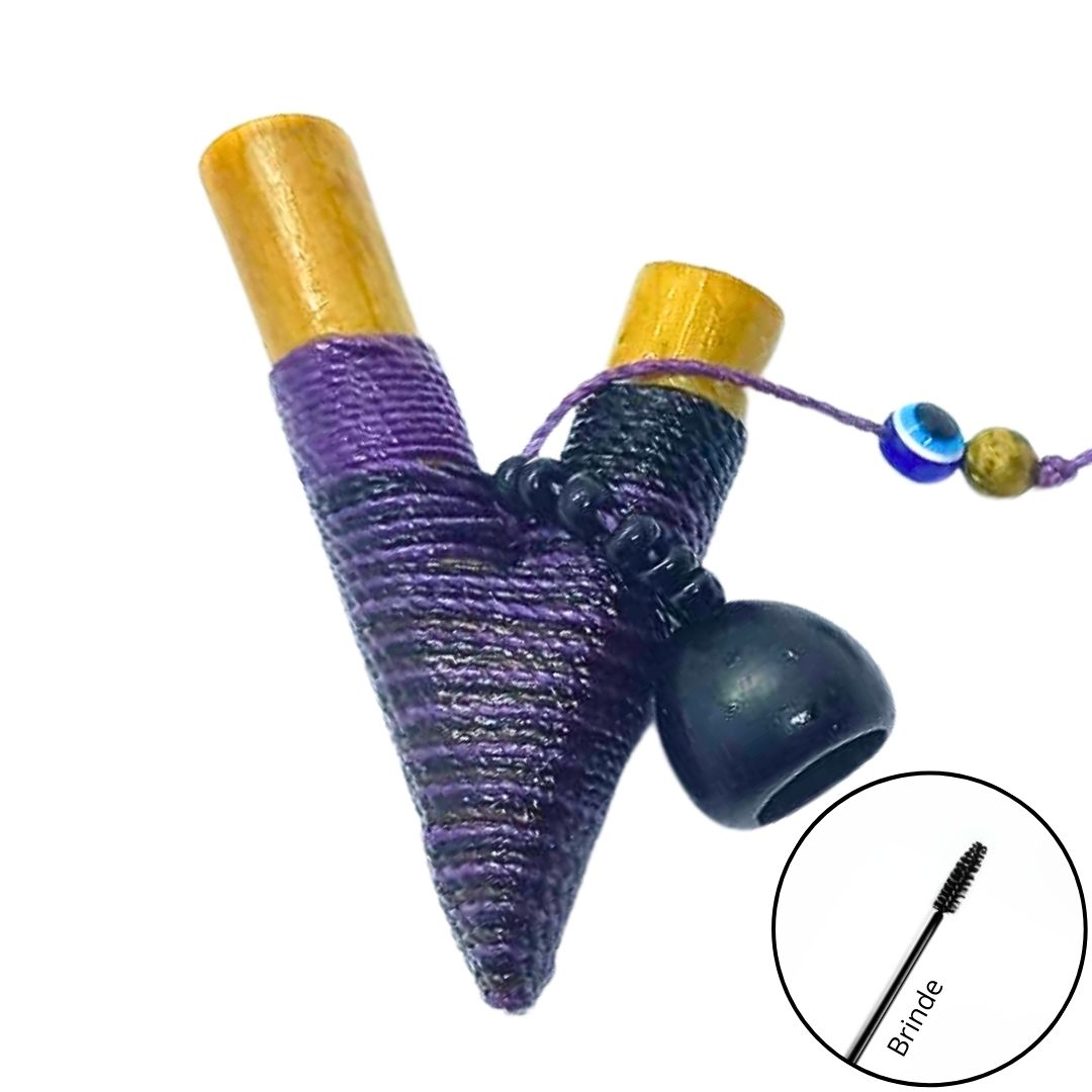 Kuripe de Bambu Linha Roxo e Preto com Miçangas | 741