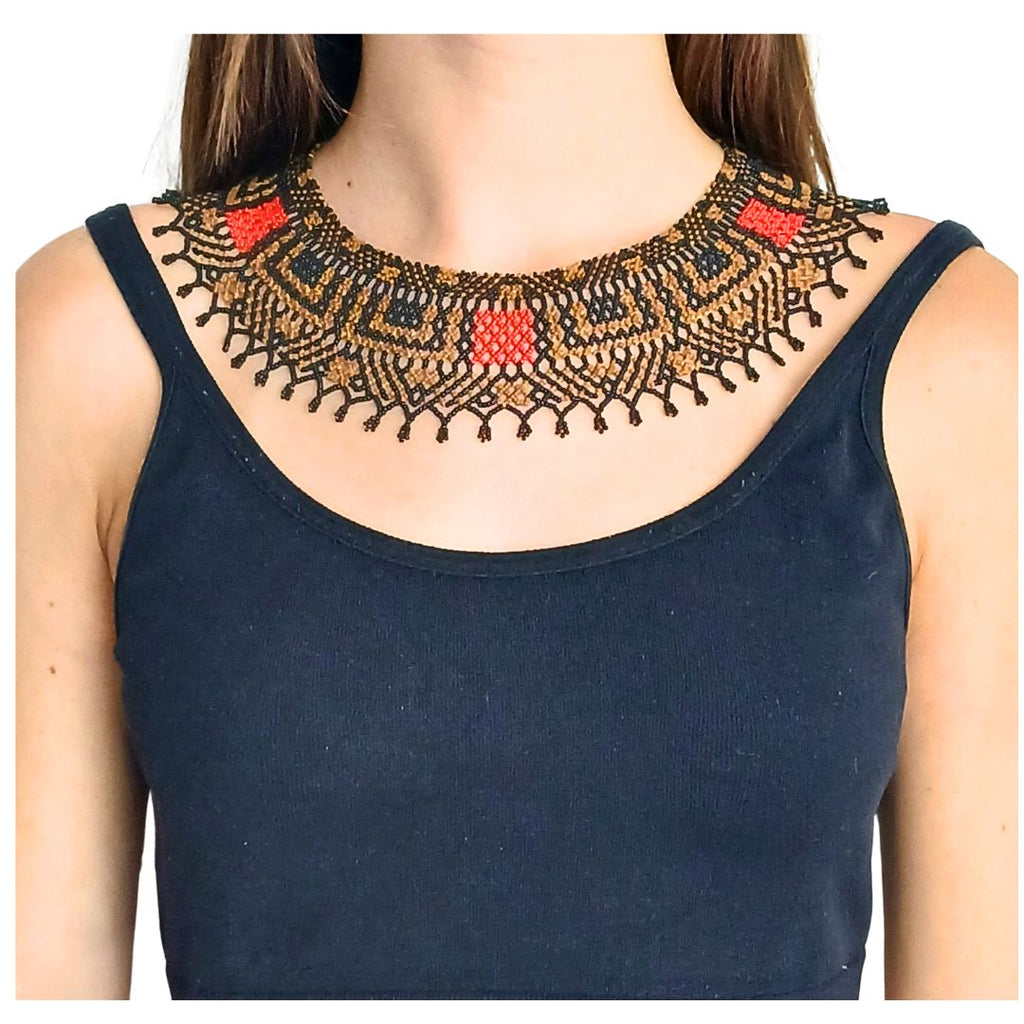 Colar de Miçangas Arte Indígena Rainha |Waura| 9156