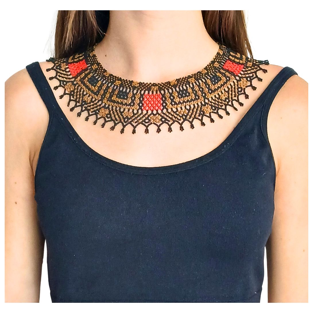 Colar de Miçangas Arte Indígena Rainha |Waura| 9156