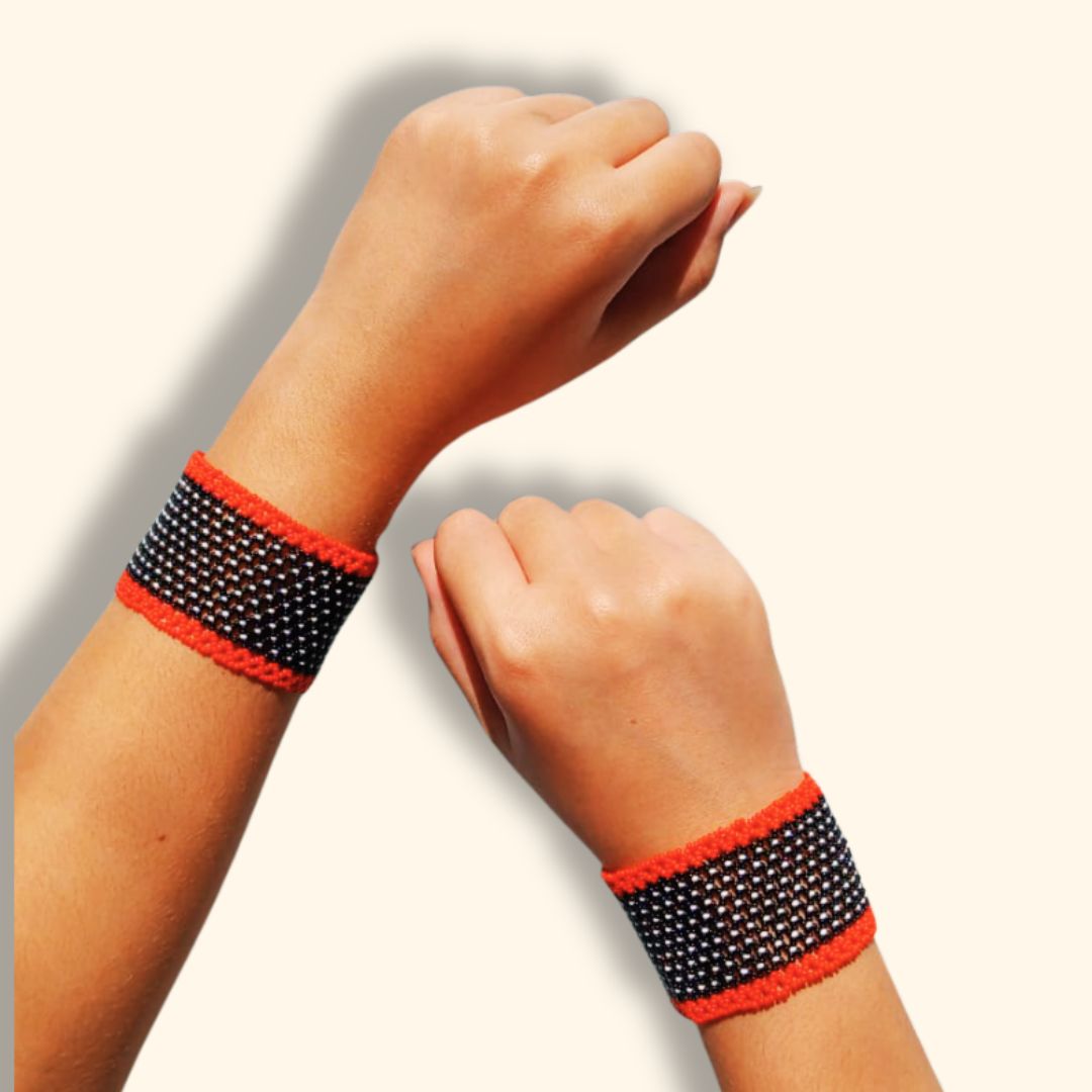 Pulseira de Miçangas Arte Indígena Elástica |Waura| 1391