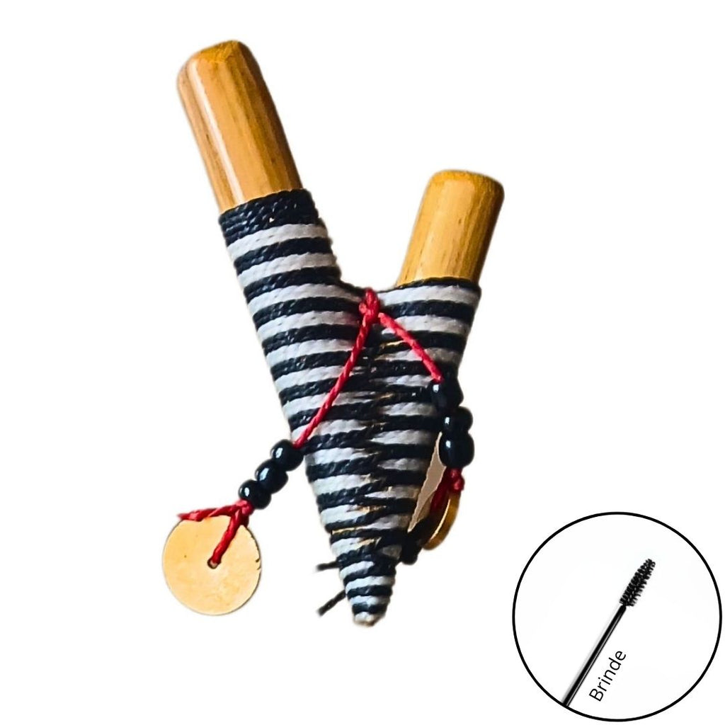 Kuripe Linha Waxed Branco e Preto com Miçangas - Bambu - SKU130737 SKU130739